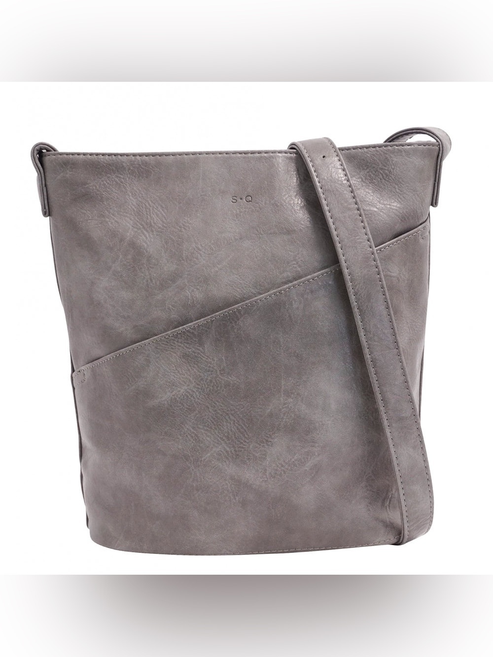Tote bag - Martha -Gray Crossbody Bucket Bag -